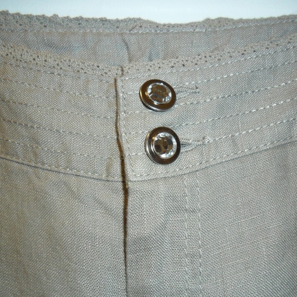 INC Wide Leg Curvy Fit Linen Taupe Pant 16 Short - Picture 3 of 8